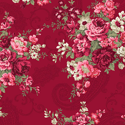 Craft Cotton - Ellie-Roses - MS19-49Red 