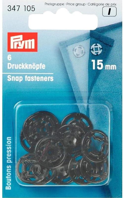 Sew-On Snap Fasteners Plastic 15mm 