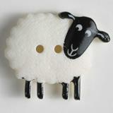 Black Faced Sheep Shaped Plastic 2 Hole Novelty Button