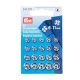 Sew-On Snap Fasteners Brass - Silver or Black Colour