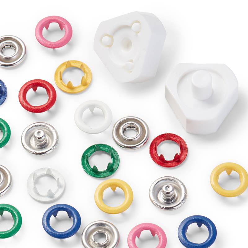 Prym Love Non-Sew Fasteners Refill Pack - 8mm Ring Style Asstd Colours