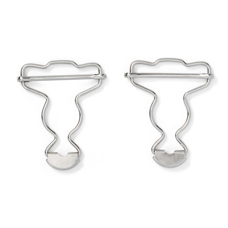 Dungaree Clips - Silver Coloured Brass