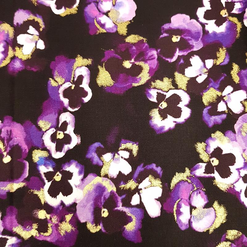 Clearance Craft Cottons - Pansy Noir