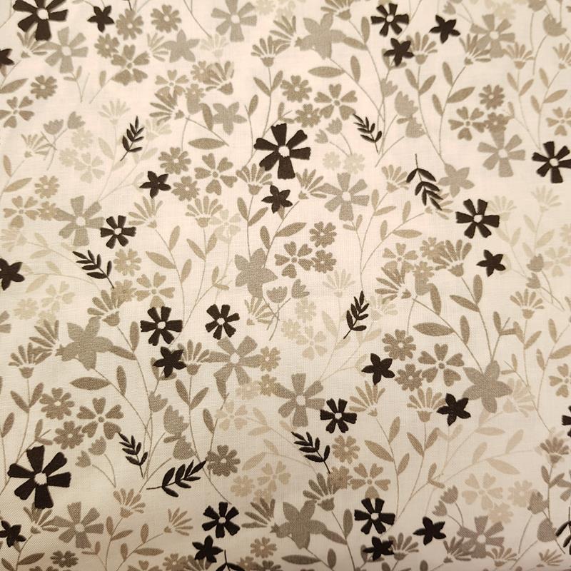 Clearance Craft Cottons - Grey/Black Wildflowers - Fat Quarter