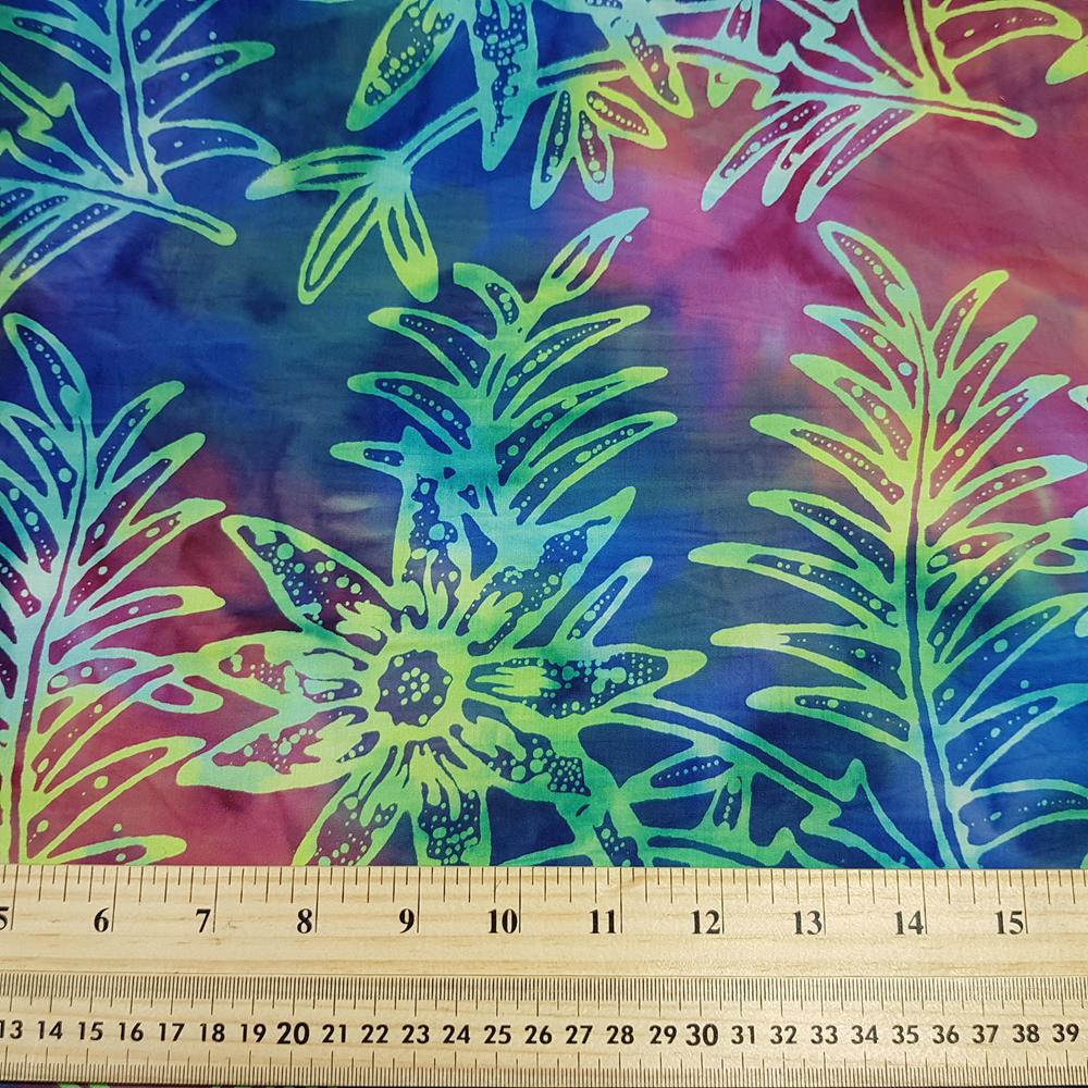 Batik - Pointy Leaves Multicoloured - Sample