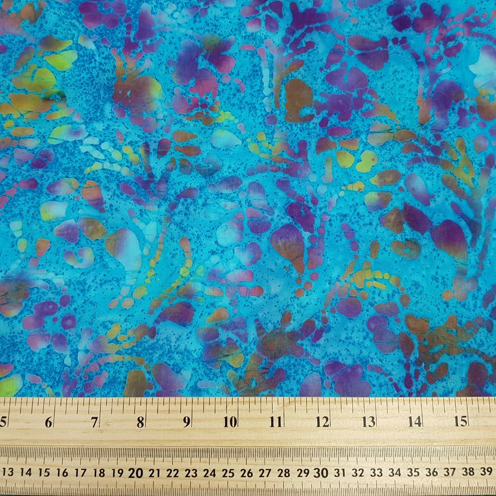 Batik - Abstract Floral in Blue - Sample