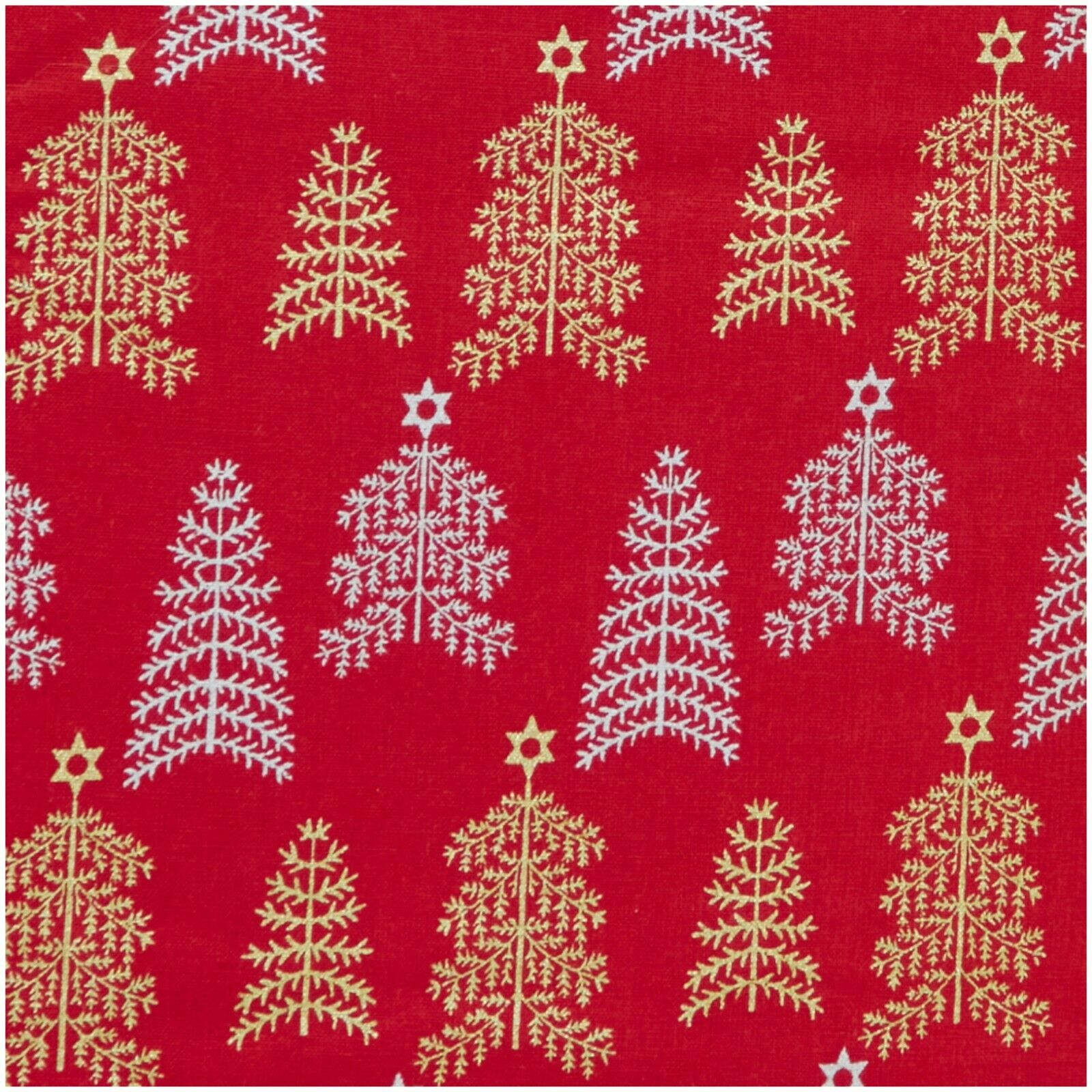 Metallic Foil - Christmas Trees in Red - John Louden