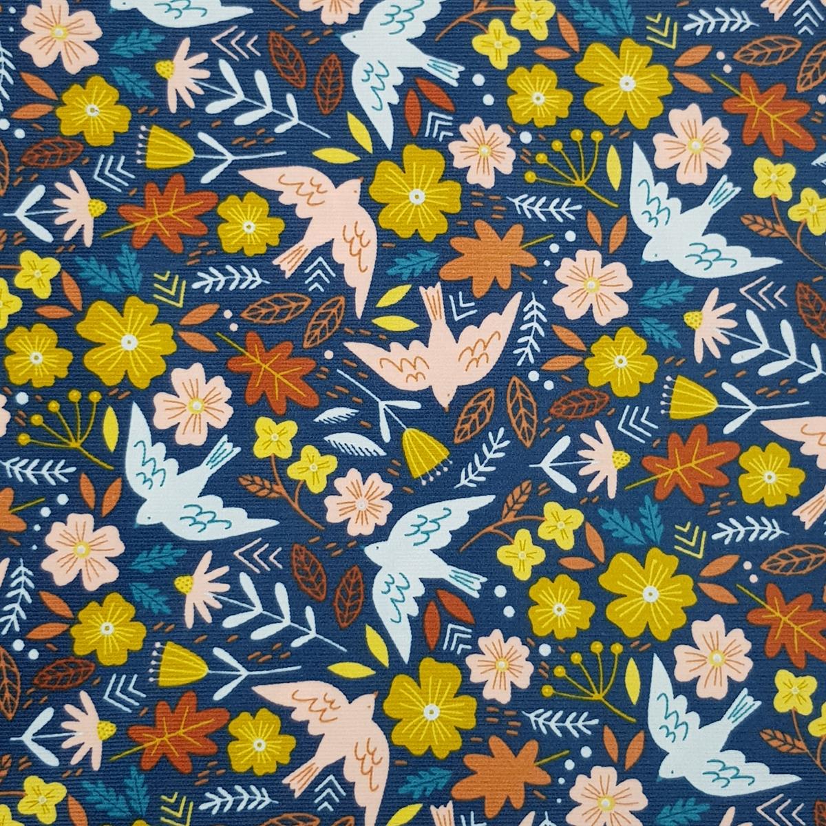 Flowers & Birds - Cotton Babycord