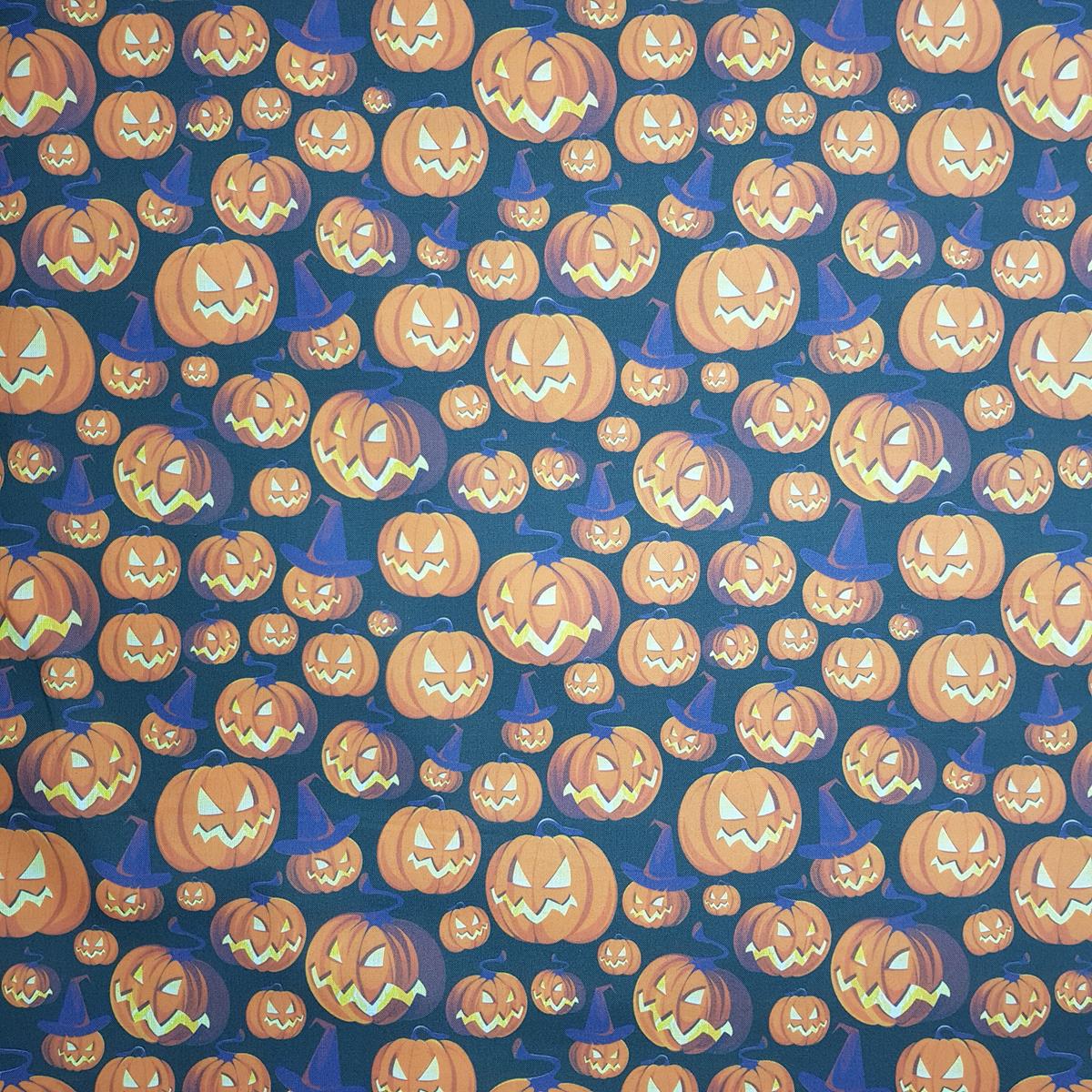 Halloween Pumpkin - Light Cotton Canvas 
