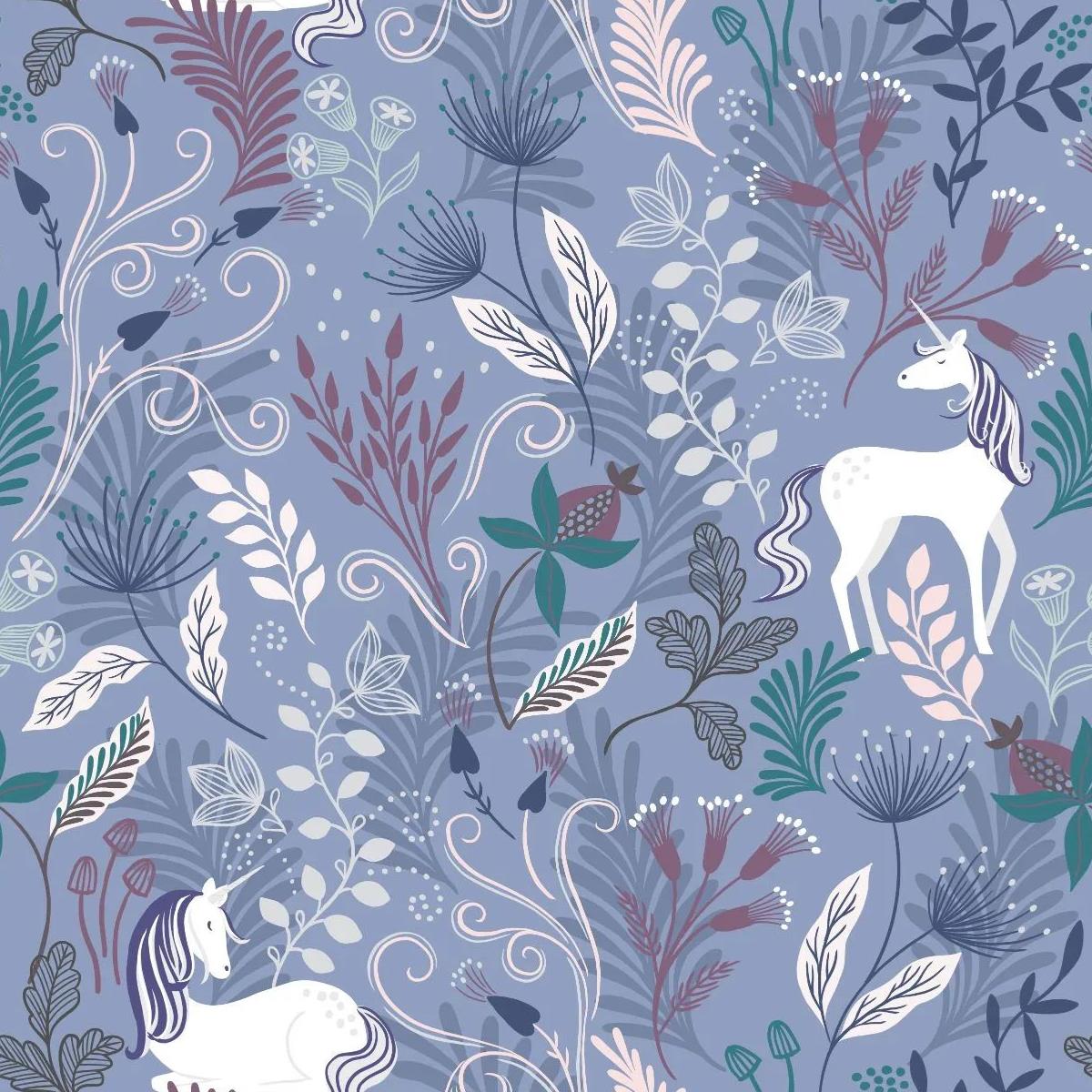 /images/product-images/2020images/FashionFabric/CraftCotton/LINov21/A543.2-Unicorn-on-smokey-blue-with-silver-metallic-01.jpg
