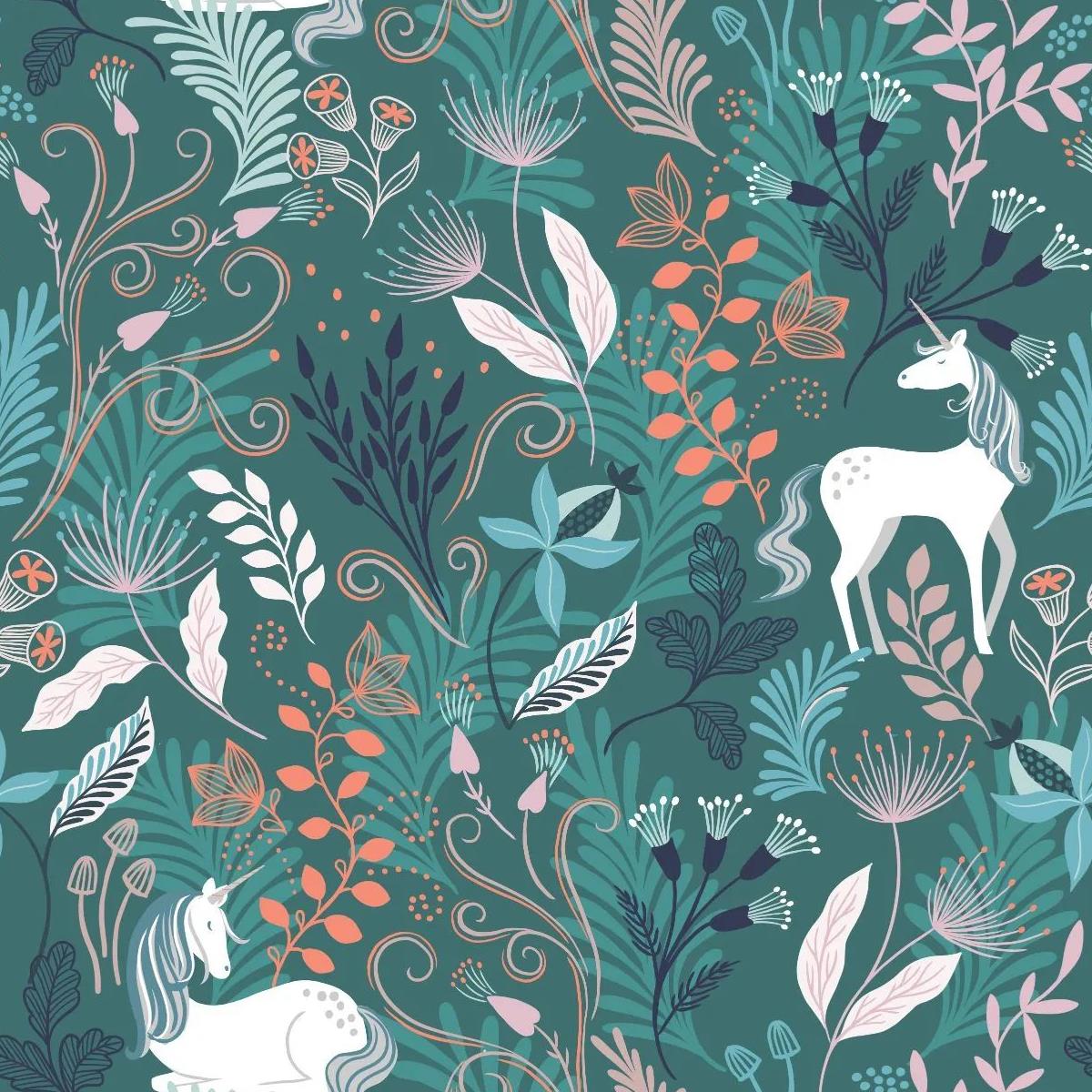 /images/product-images/2020images/FashionFabric/CraftCotton/LINov21/A543.3-Unicorns-on-teal-with-copper-metallic-01.jpg