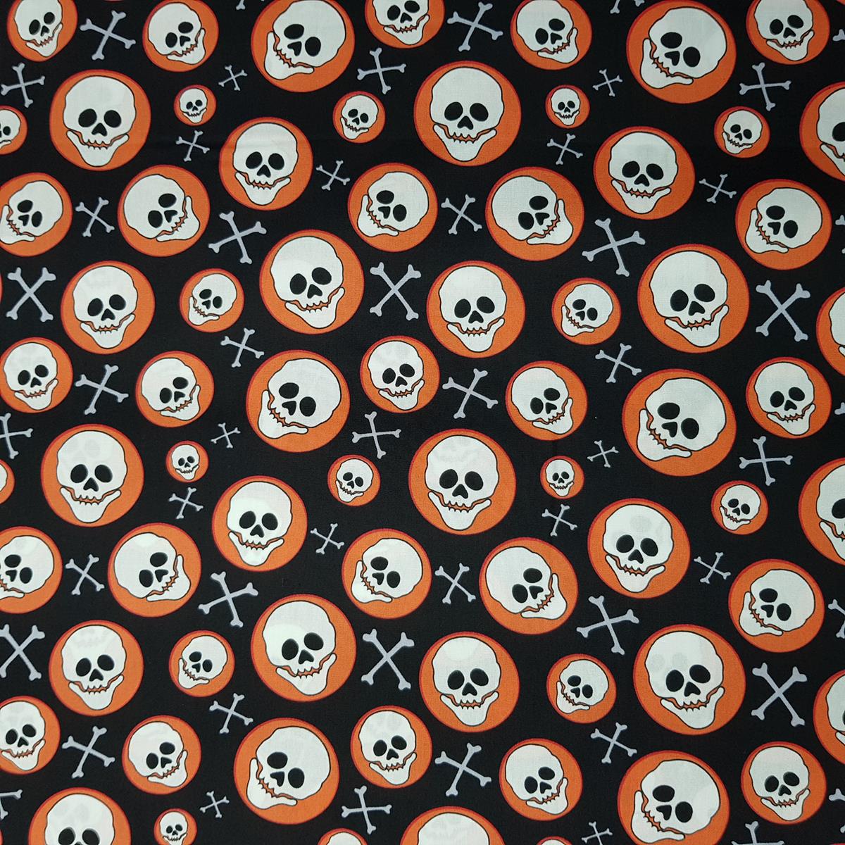 Halloween Skull Circle - Printed Cotton