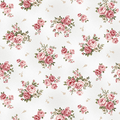 Craft Cotton - Amy-Roses - MS19-41White 