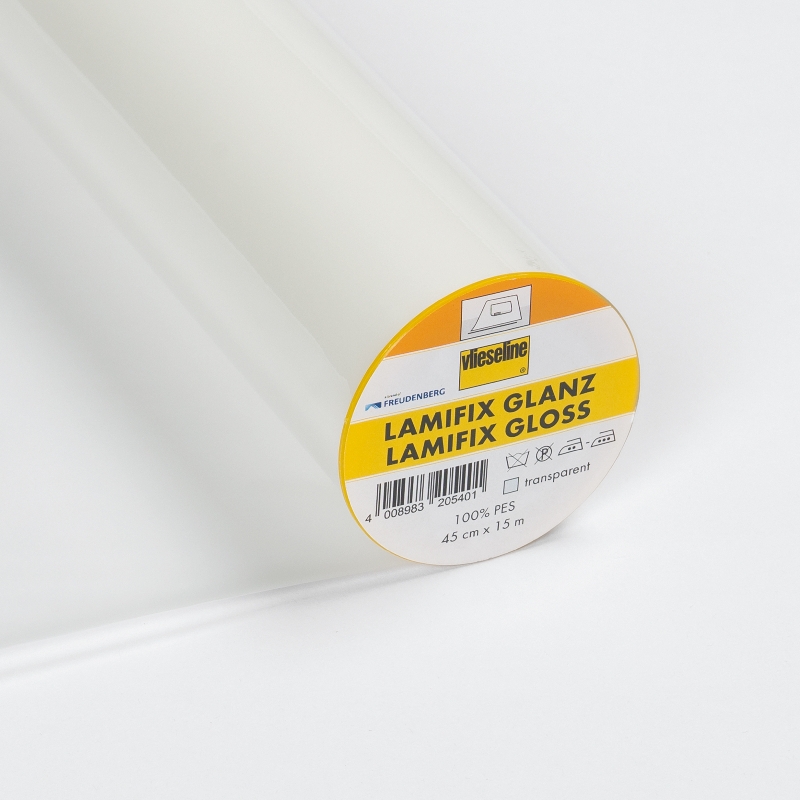 Vlieseline Lamifix Gloss - Iron On Wipable Film - Transparent
