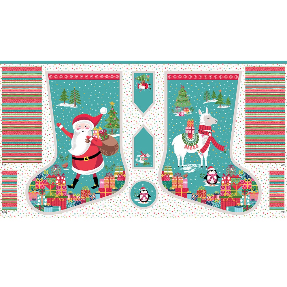 Samuel Taylors - Let It Snow - Christmas Stocking Panel - Makower
