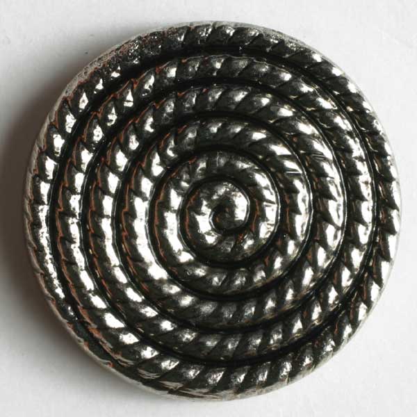 Coiled Rope Pattern Round Metalled Plastic Shank Fashion Button
