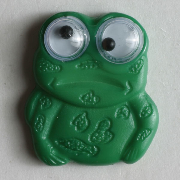 Googly Eyed Frog Pastic Shank Novelty Button