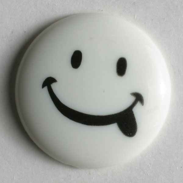 Smiley Face Round Plastic Shank Novelty Button