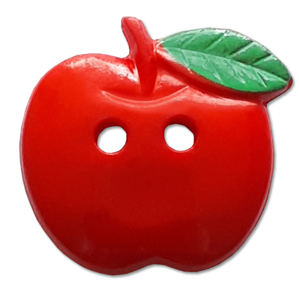  Apple Shaped Plastic 2 Hole Novelty Button
