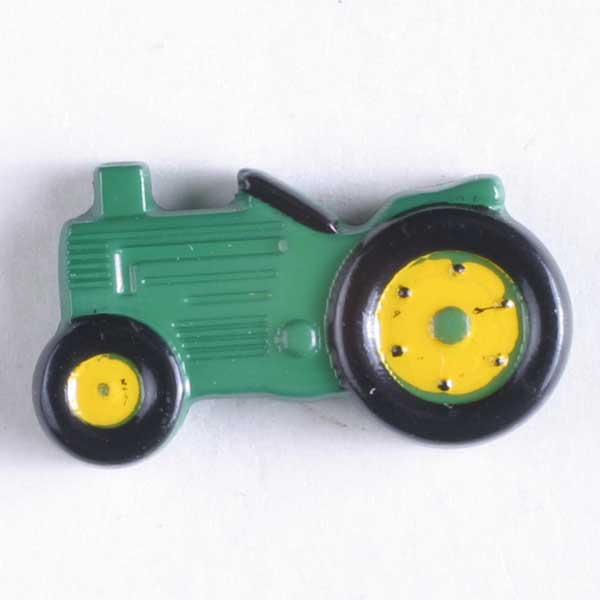  Tractor Shaped Plastic Shank Novelty Button