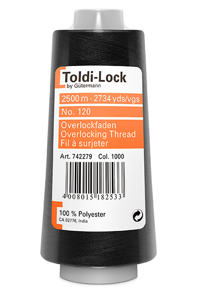Gutermann Toldi-Lock 120 gauge 100% Polyester Overlocking Thread.