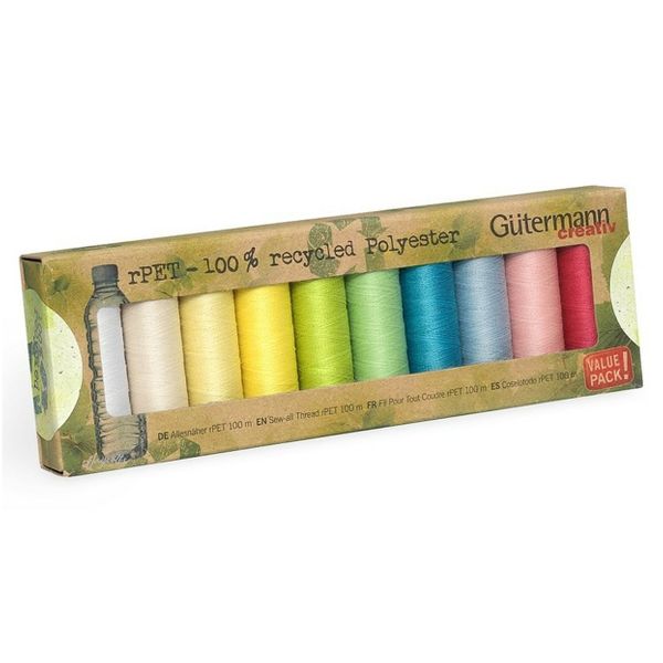 Gutermann Sew All rPET Thread Set 10 x 100m Pastel Colours