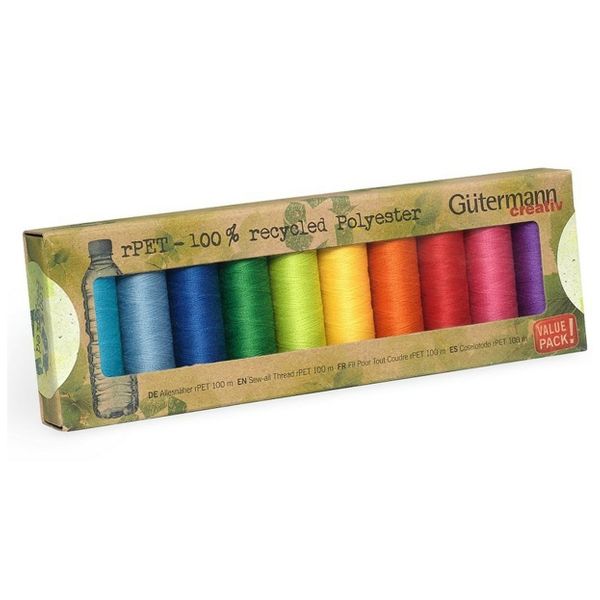 Gutermann Sew All rPET Thread Set 10 x 100m Bright Colours