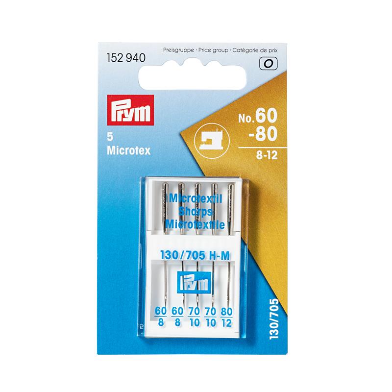 Sewing Machine Needles Sys. 130/705 Microtex - Sizes 60-80 (8-14)