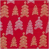 Metallic Foil - Christmas Trees in Red - John Louden