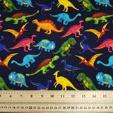 Colourful Dino - French Terry Jersey - Poppy Europe - Sample