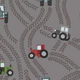 Tractor Trails in Grey - Piggy Tales - Lewis & Irene 