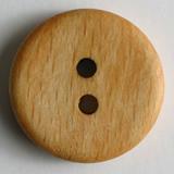Smooth Round Wood 2 Hole Fashion Button