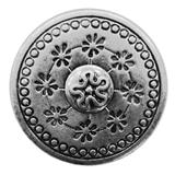 Floral Shield Design Round Full Metal Shank Fashion Button