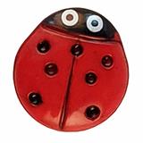 Ladybird Shaped Round Plastic Shank Novelty Button