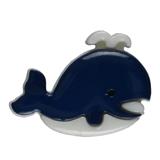 Two-Tone Whale Shaped Plastic Shank Novelty Button