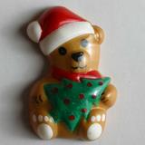Christmas Bear Shaped Plastic Shank Novelty Button