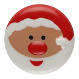 Christmas Santa Face Motif Round Plastic Shank Novelty Button