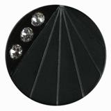 Decorative Round Plastic Shank 3 Rhinestone Fashion Button