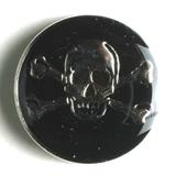 Pirate Skull Enamelled Round Full Metal Shank Fashion Button